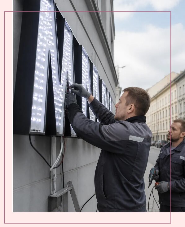 Изготовление и монтаж светодиодных LED вывесок в Ишимбае