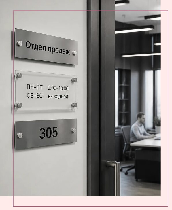 Офисные таблички на дверь в Ишимбае по цене от 4969 р. | Аванза-Шмб